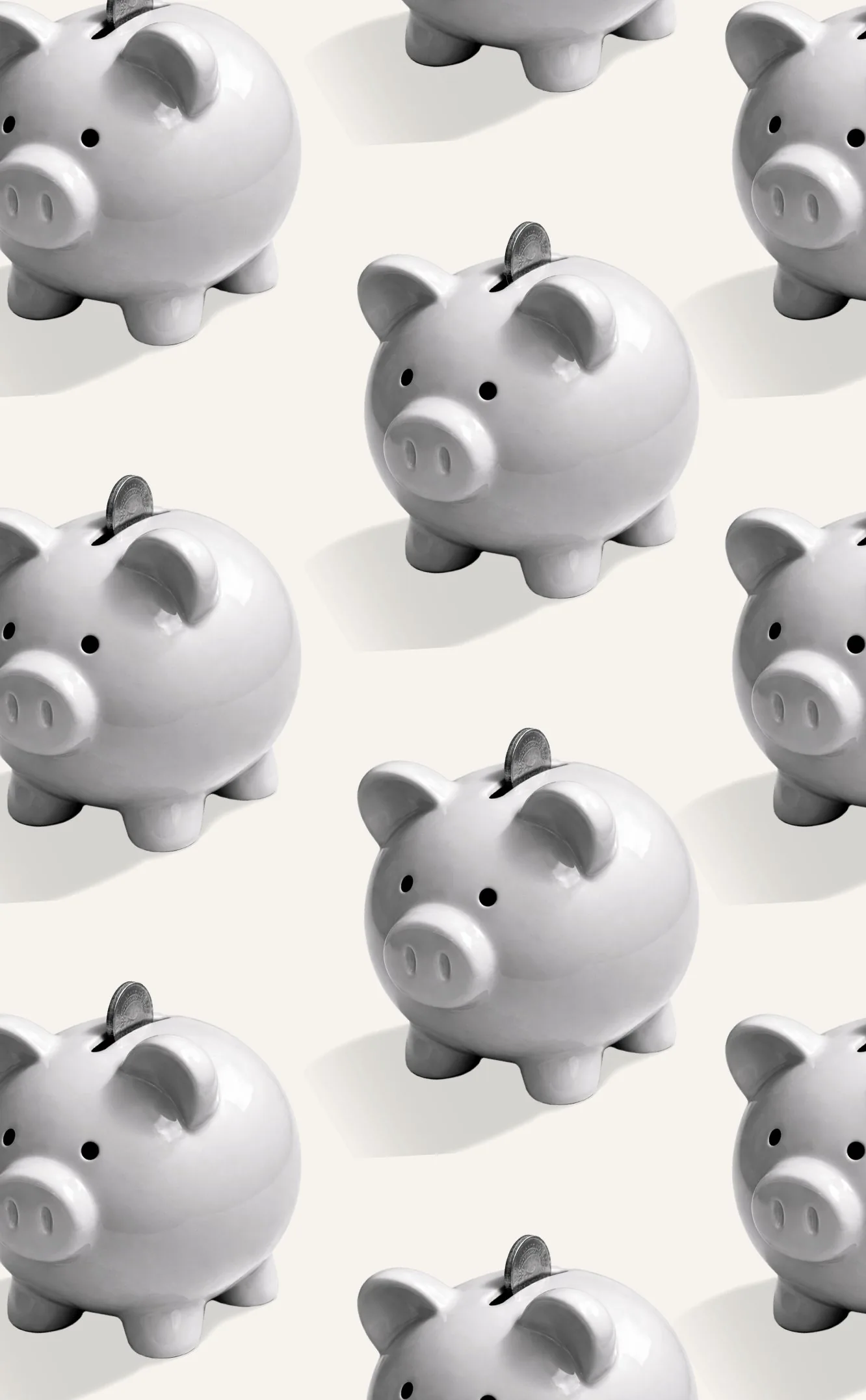 Piggy banks with coins